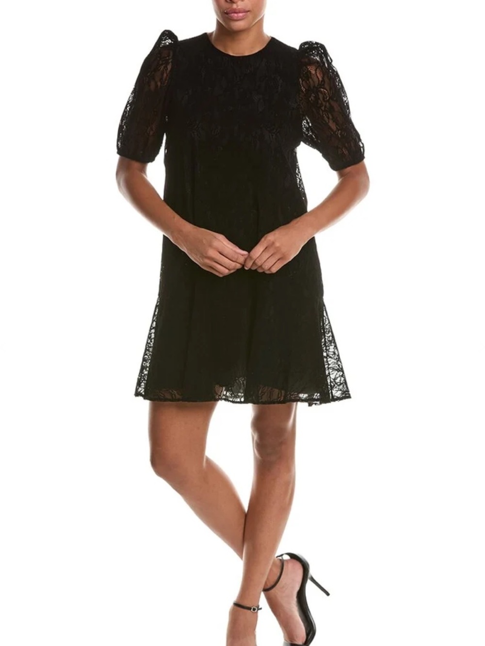 Jude Connally Black Lace Harper Flocked Lace Dress XXL NWT